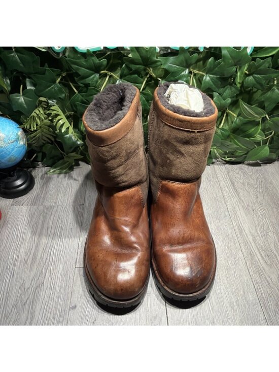 UGG Austral #5485 Brown Leather Shearling Lined Winter Boot Men SZ# 9 main image 6